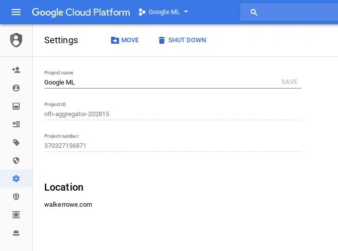 Google Cloud ML Engine Dashboard