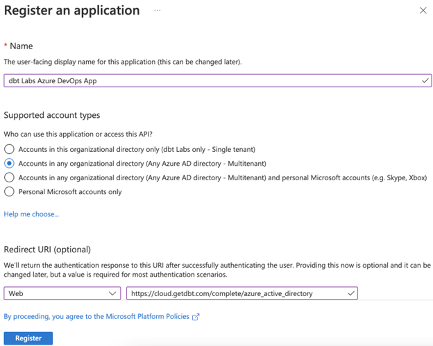A. Registering an application in Azure Active Directory - gif image