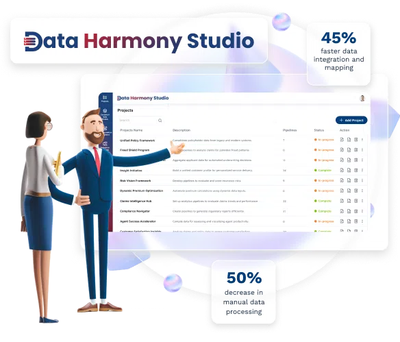 Solutions page - Intelligent Data Harmonization with AI - Data Harmony Studio - Banner